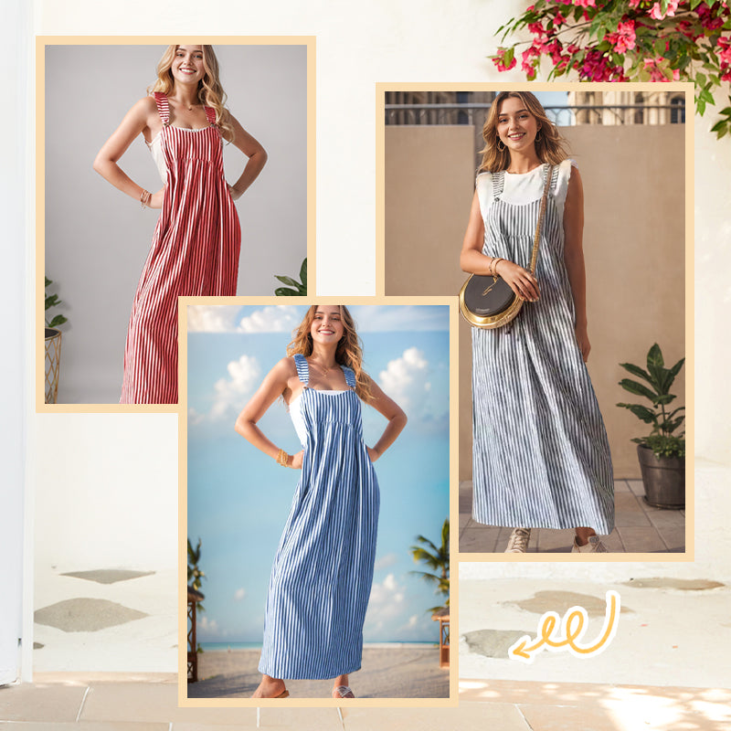🔥Kup 2, oszczędź 30%✨ Casualowa sukienka w paski - styl i wygoda bez wysiłku