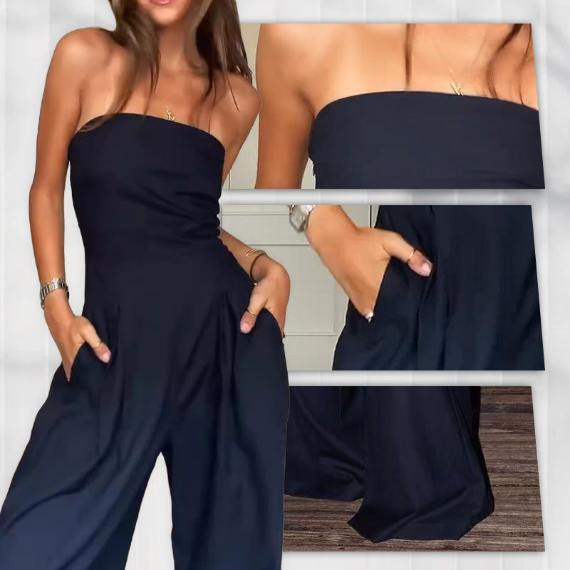 【S-XL】👗Damski kombinezon bez ramiączek z kieszeniami-20% zniżki na drugą rzecz