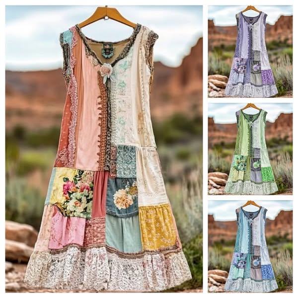 Damska sukienka bez rękawów w kwiaty w stylu vintage