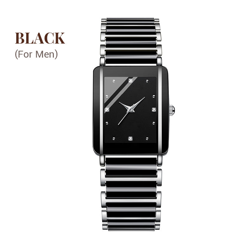 💞Modny ceramiczny kwadratowy zegarek kwarcowy⌚