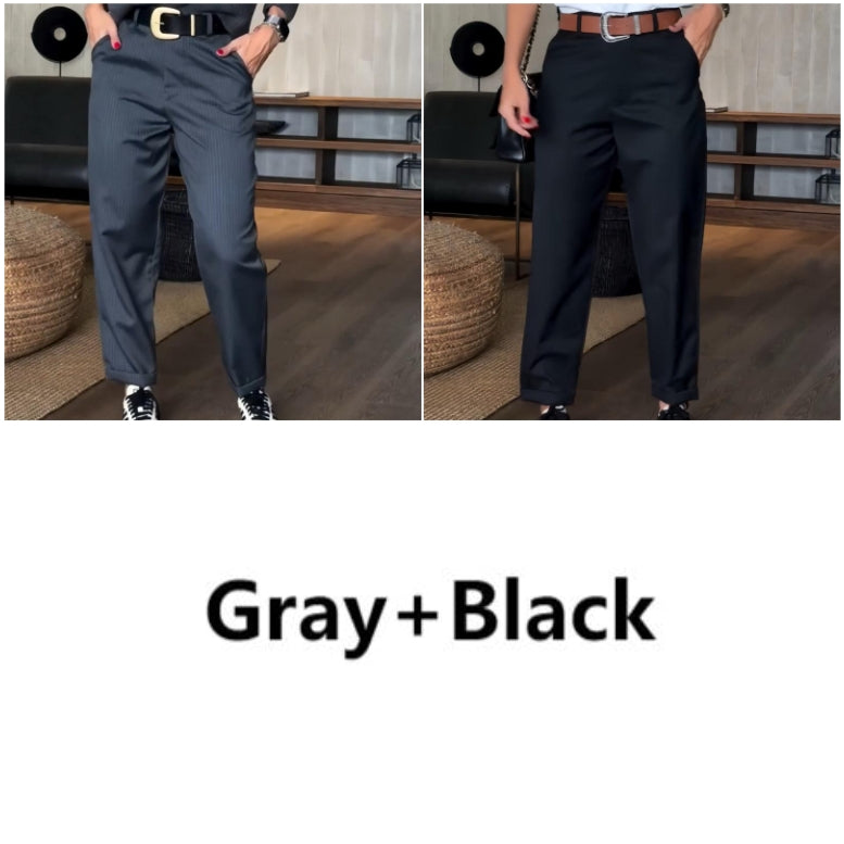 👖Damskie proste spodnie blezerowe z wysokim stanem