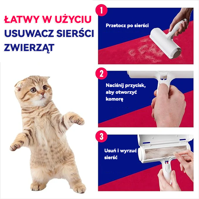 Usuwacz sierści zwierząt i wielokrotnego użytku rolka do usuwania włosów