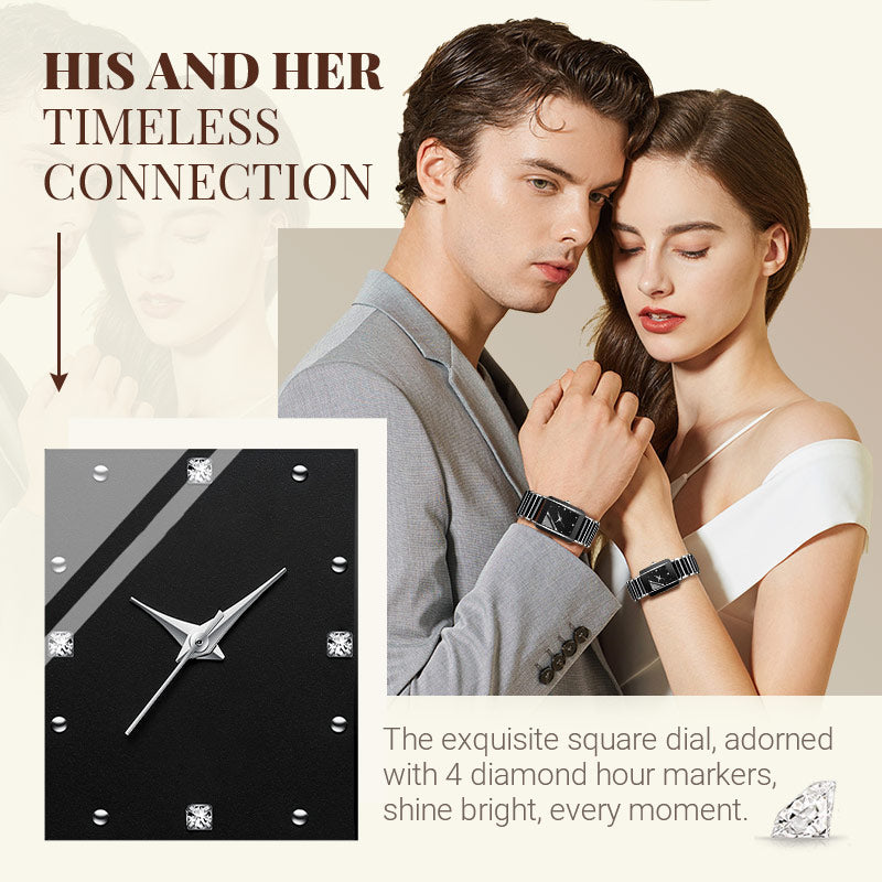 💞Modny ceramiczny kwadratowy zegarek kwarcowy⌚