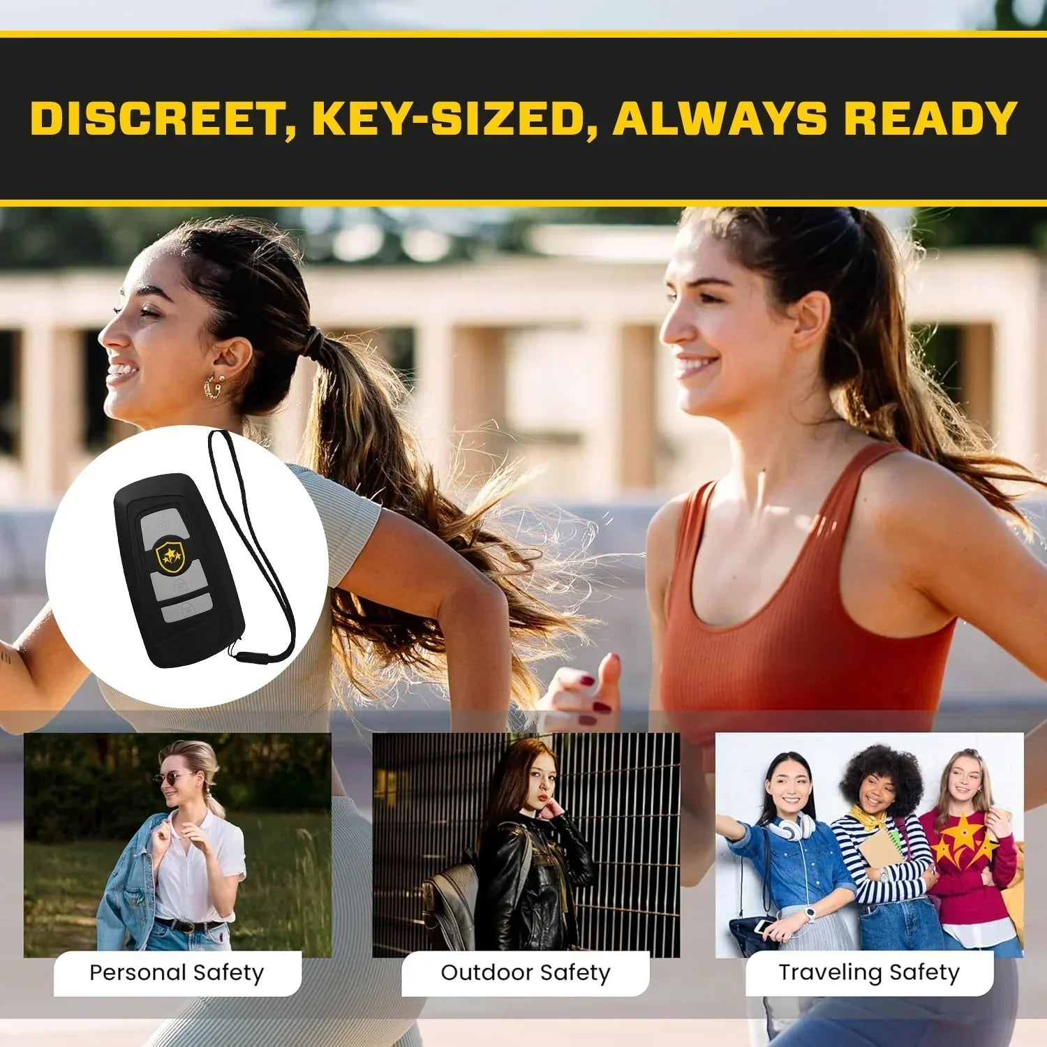 🔥 2025 Alarm Bezpieczeństwa Zniżka 50% ⚡️ 3 w 1 - Stun, Migające Światło i Alarm w Breloku do Kluczy Samochodowych 🛡️