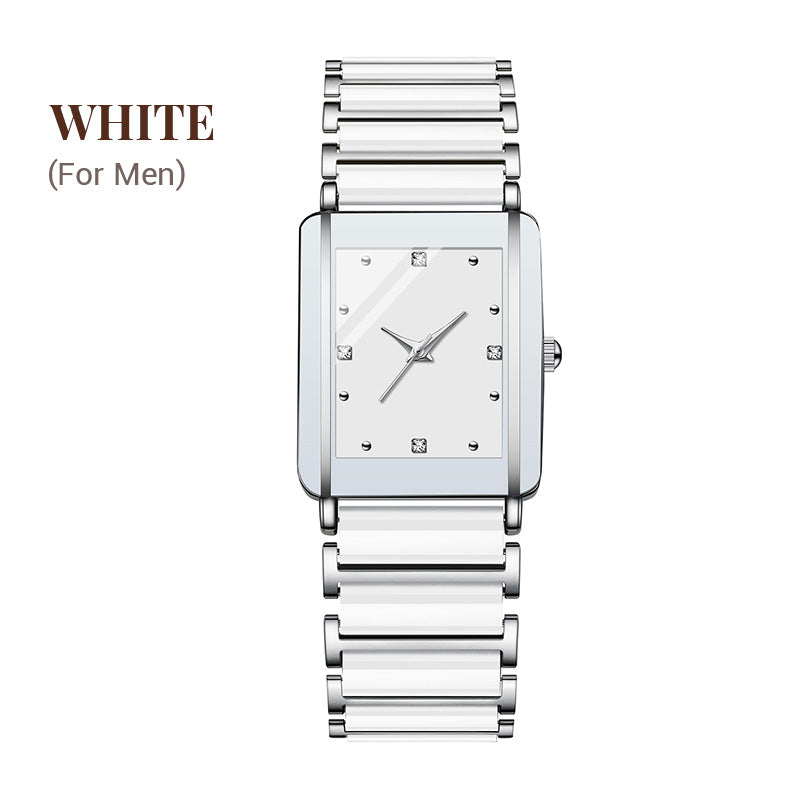 💞Modny ceramiczny kwadratowy zegarek kwarcowy⌚