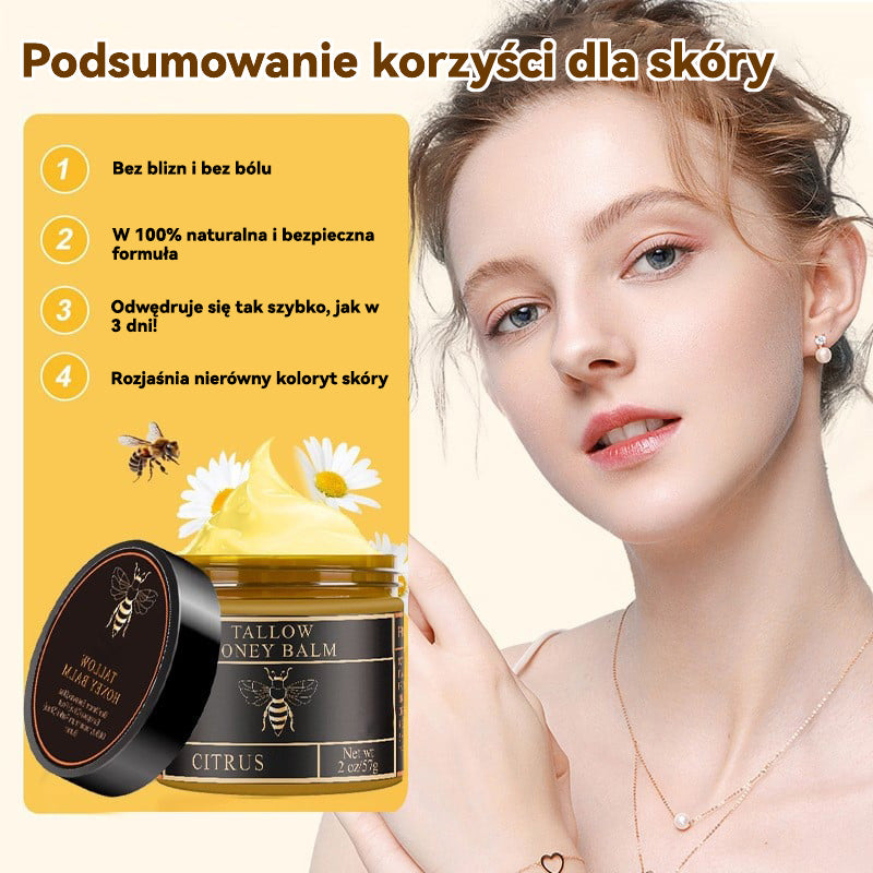 🍃 Wiosenna Wyprzedaż Pielęgnacji Skóry -49% OFF! ✨ Balsam z Tłuszczu Wołowego i Miodu – ręcznie robiony, w 100% naturalny krem nawilżający!