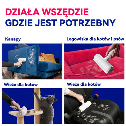 Usuwacz sierści zwierząt i wielokrotnego użytku rolka do usuwania włosów