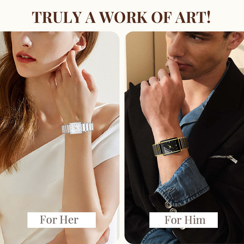 💞Modny ceramiczny kwadratowy zegarek kwarcowy⌚