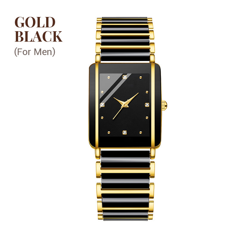 💞Modny ceramiczny kwadratowy zegarek kwarcowy⌚