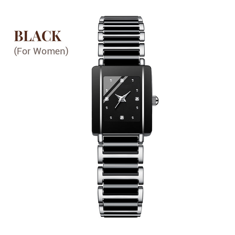 💞Modny ceramiczny kwadratowy zegarek kwarcowy⌚