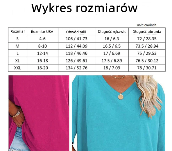 Kup 2, oszczędź 30%!✨Damska swobodna koszulka z dekoltem w sere