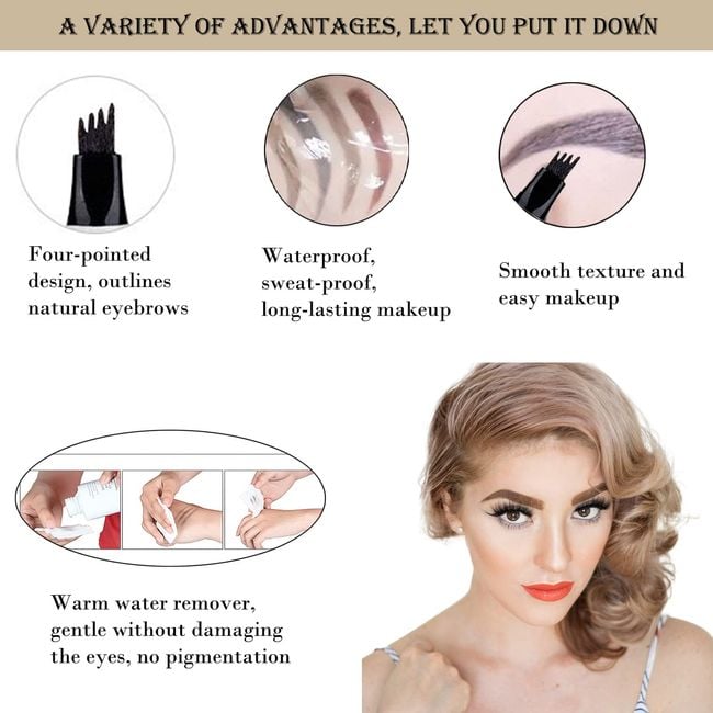 【🔥1+1 gratis】✨Nowa wodoodporna kredka do brwi z nieco szerszą końcówką