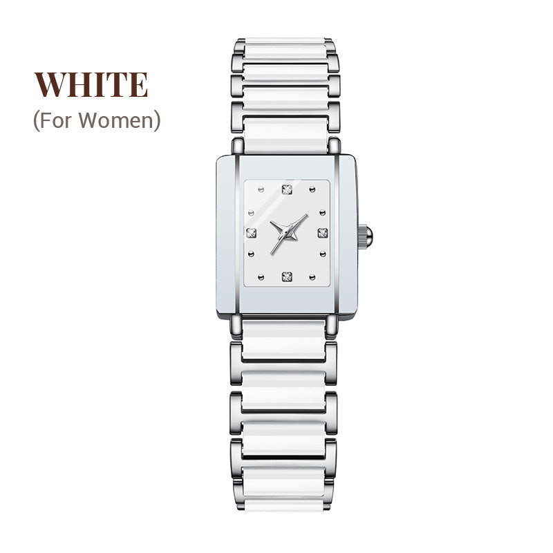 💞Modny ceramiczny kwadratowy zegarek kwarcowy⌚