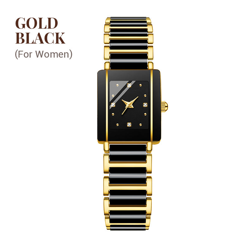 💞Modny ceramiczny kwadratowy zegarek kwarcowy⌚