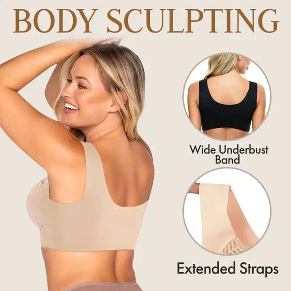 🔥👙Biustonosz bezszwowy z koronką Ultimate Lift Stretch – pełny kształt (3 szt.)