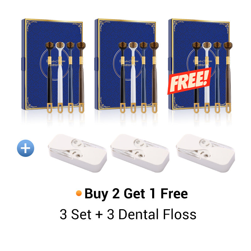 Szczoteczka do zębów z trzema główkami i wieloma kątami czyszczenia, zapewniająca bezpieczeństwo jamy ustnej🦷
