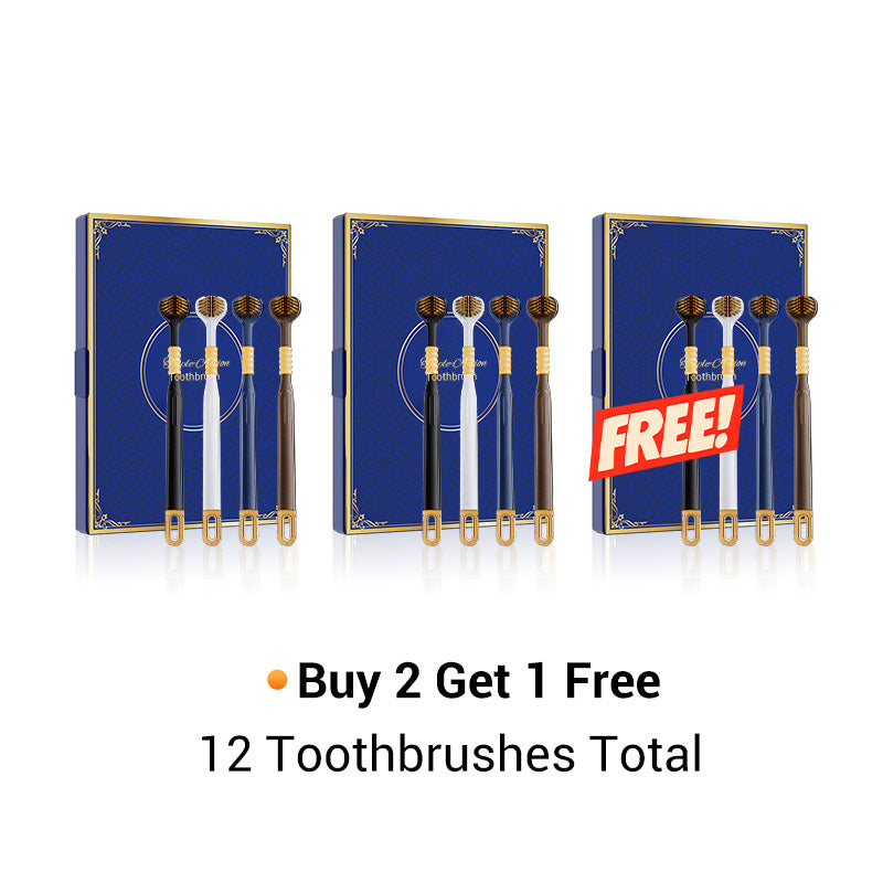 Szczoteczka do zębów z trzema główkami i wieloma kątami czyszczenia, zapewniająca bezpieczeństwo jamy ustnej🦷