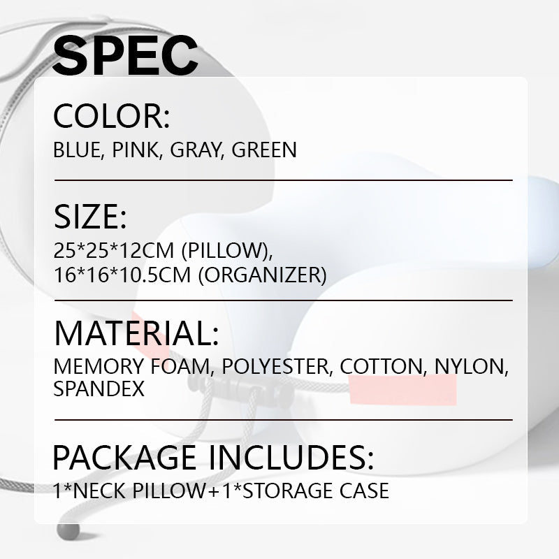 🔥💤Poduszka podróżna na szyję z pianki memory w kształcie litery U