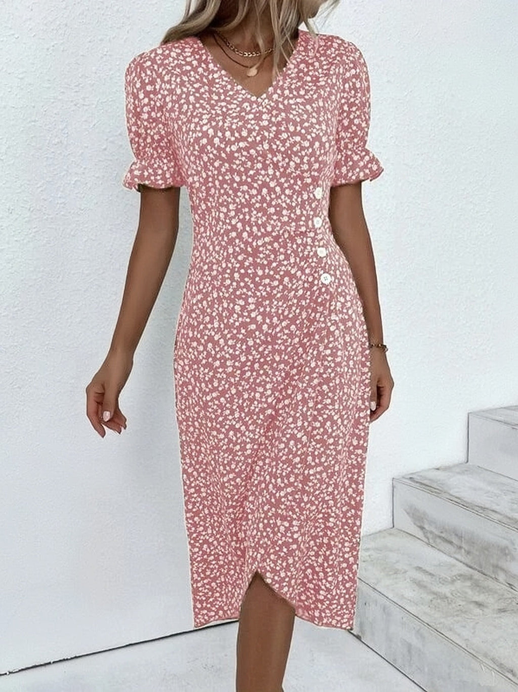 🌷Damska sukienka casualowa sukienka w kwiaty