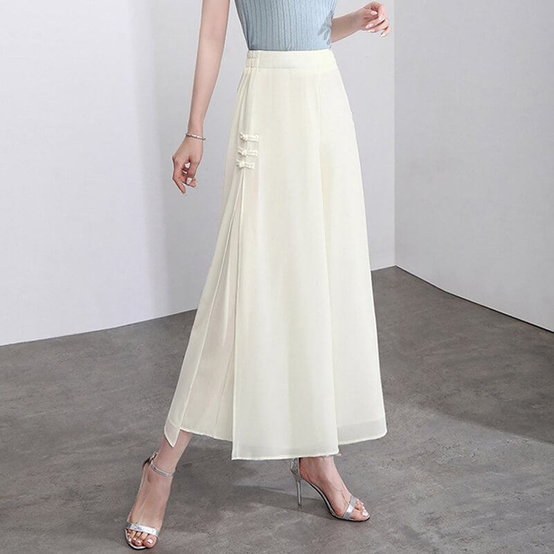 🔥👗Szyfonowe spodnie z szerokimi nogawkami