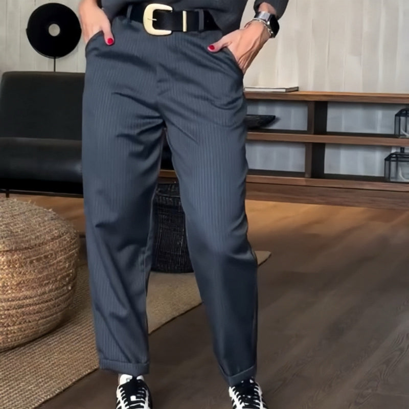 👖Damskie proste spodnie blezerowe z wysokim stanem