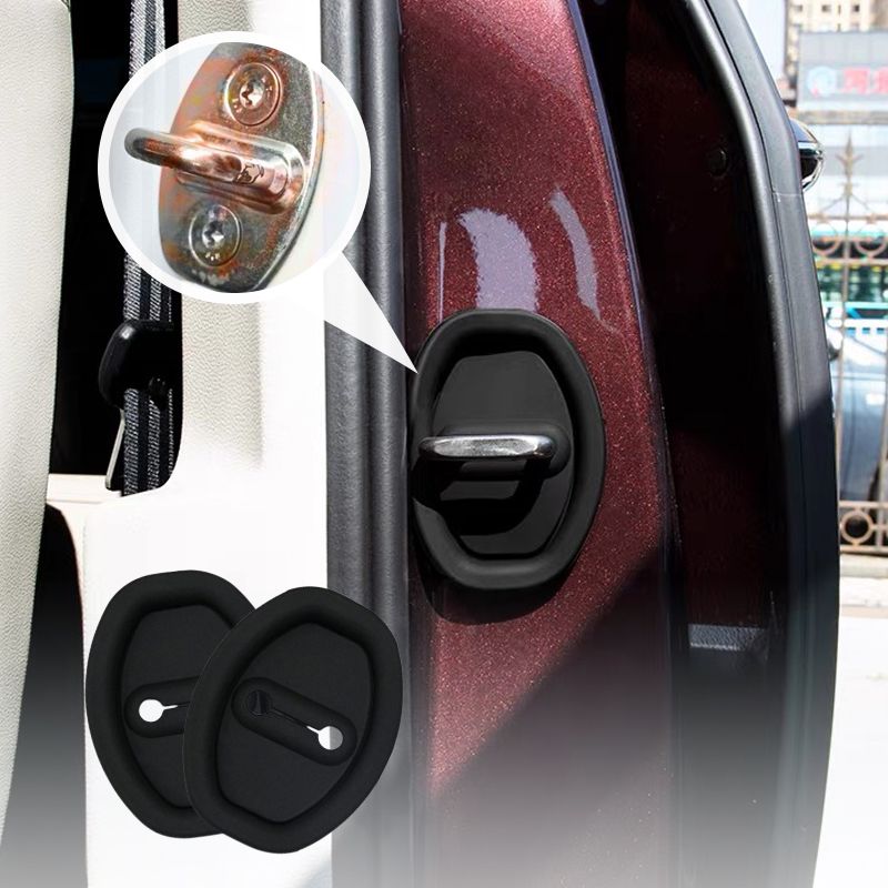 🔥Pożegnaj się z hałasem!🔥 Silikonowa osłona zamka drzwi samochodowych - podkładka dźwiękochłonna🚘