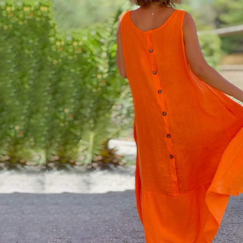 [S-4XL]😍Lniana sukienka bez rękawów z okrągłym dekoltem