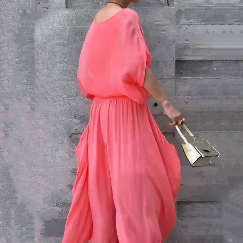 Luźny top i rozcięte spodnie z szerokimi nogawkami Szyfonowy zestaw dwuczęściowy