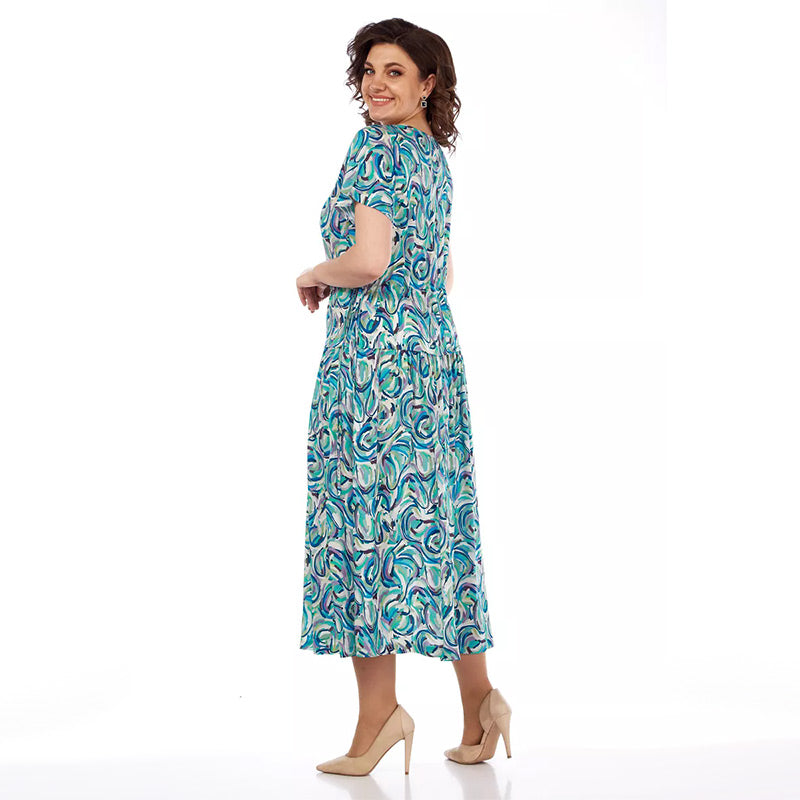 Letnia oddychająca sukienka z nadrukiem