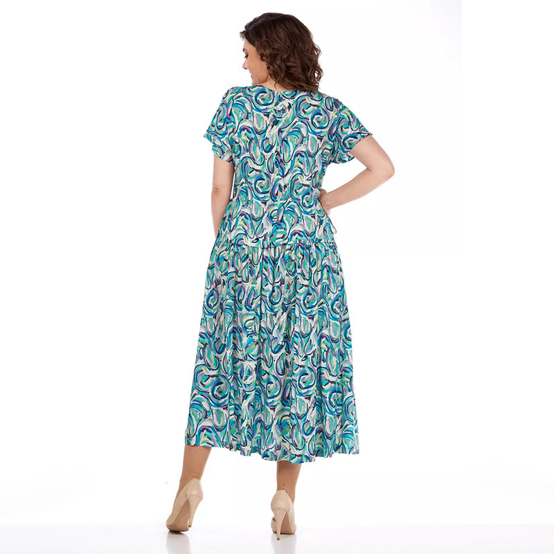 Letnia oddychająca sukienka z nadrukiem