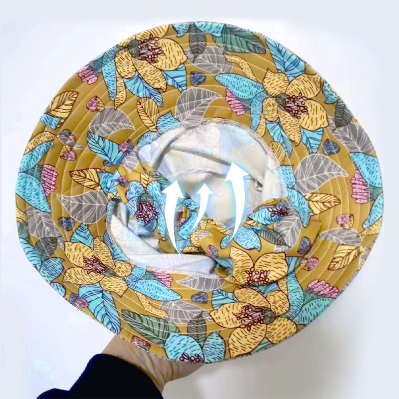 🔥Kwiatowy kapelusz przeciwsłoneczny z dużym rondem i maską