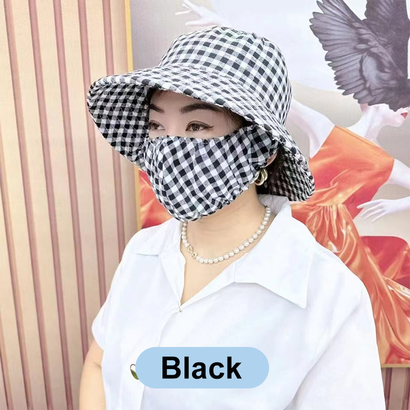 🔥Kwiatowy kapelusz przeciwsłoneczny z dużym rondem i maską