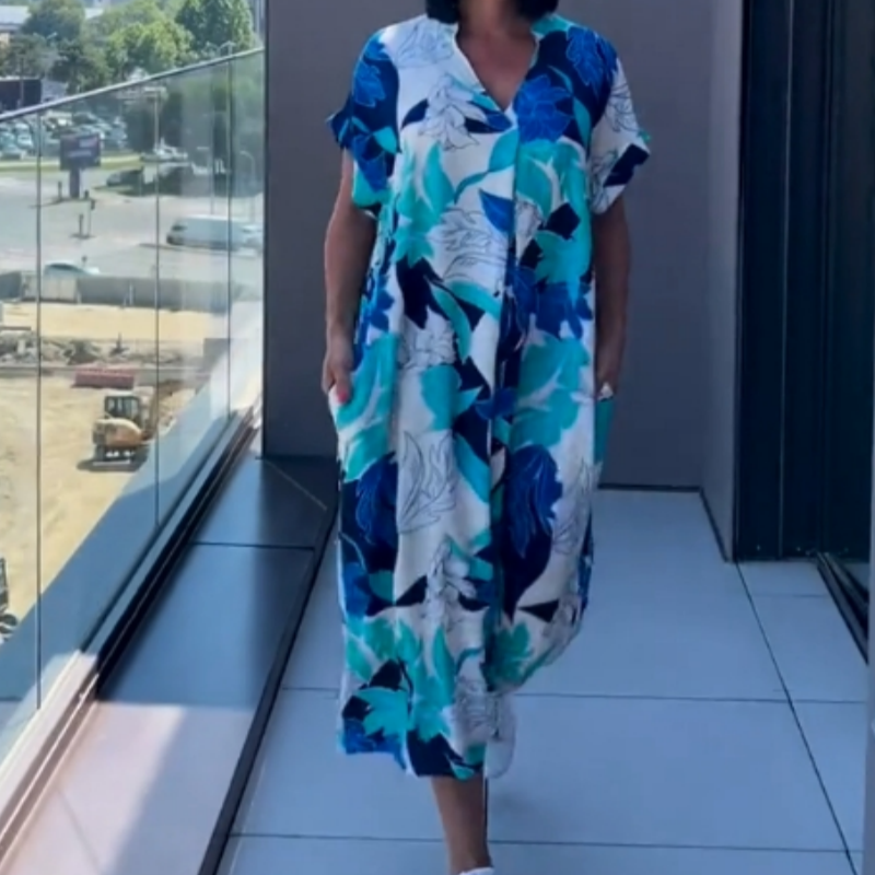 🌿Damska elegancka sukienka z nadrukiem V-Neck