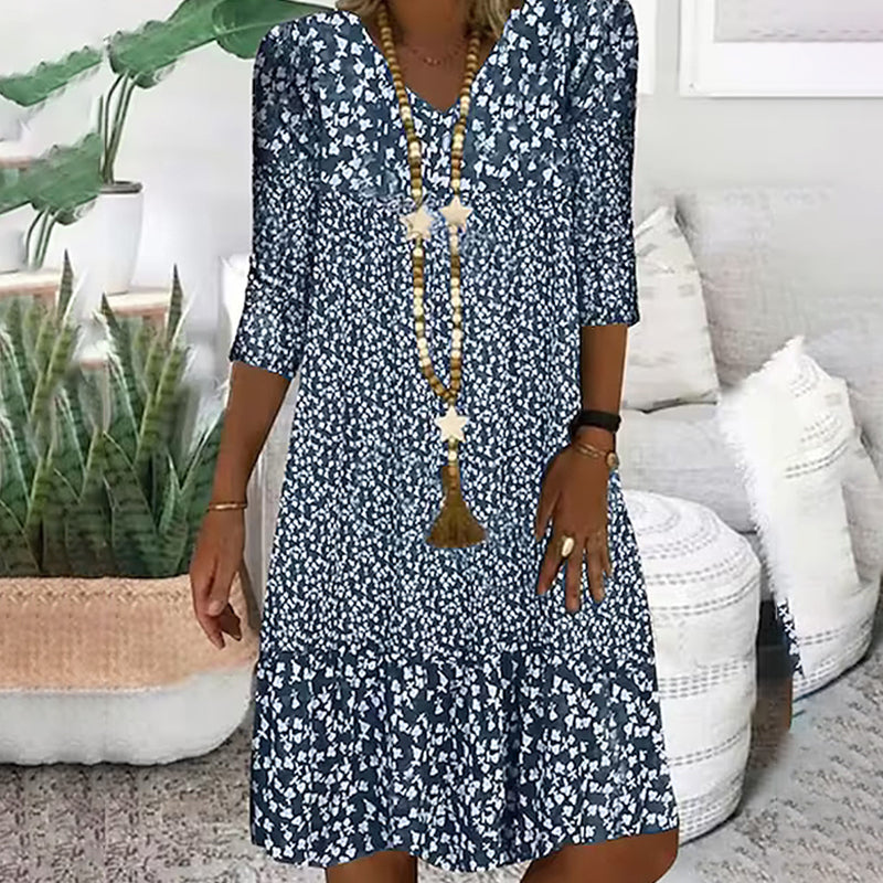 🌸Modne kwiatowe sukienki damskie z dekoltem w szpic