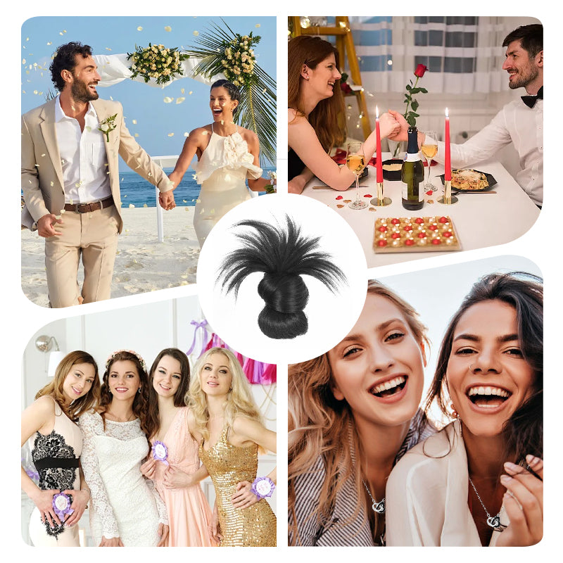 🌹Promocja z okazji Dnia Matki🎁 Peruka przypinana z koroną z piór