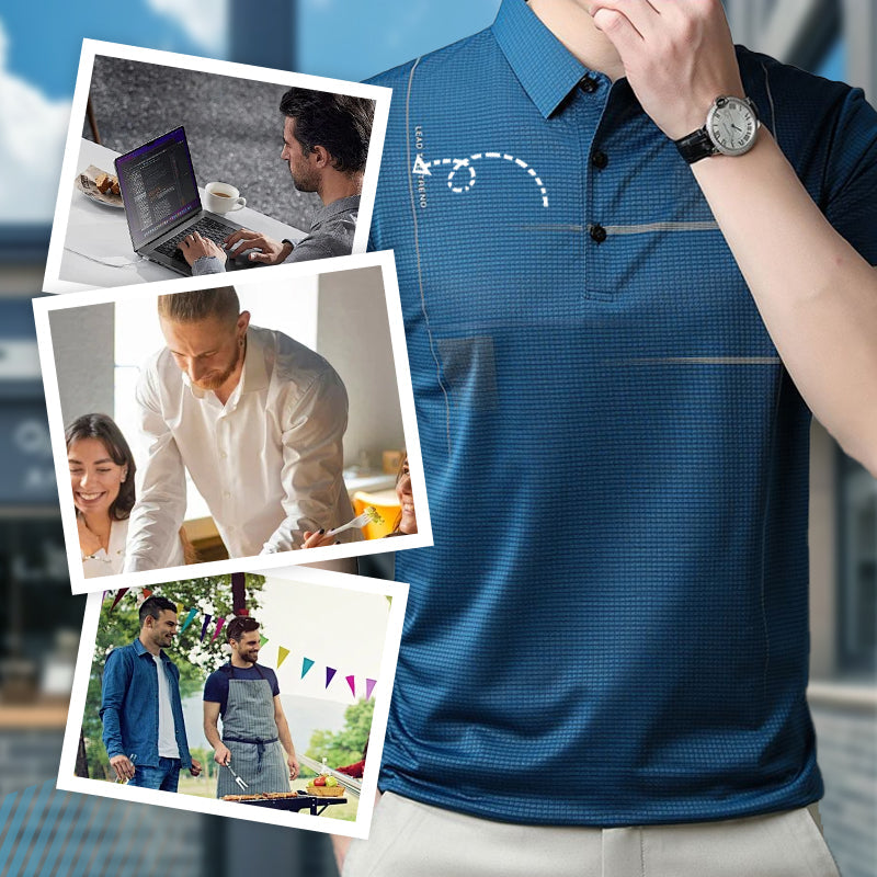 👕Męska luźna, oddychająca koszulka z klapami✨