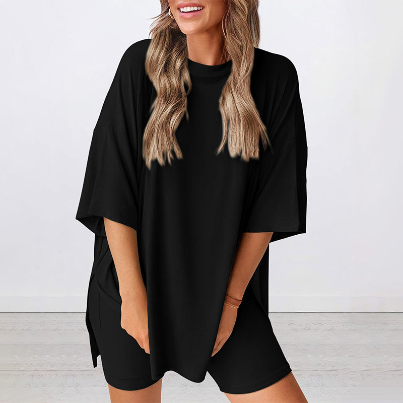 💥Bawełniany, lekki, luźny, dwuczęściowy zestaw na co dzień