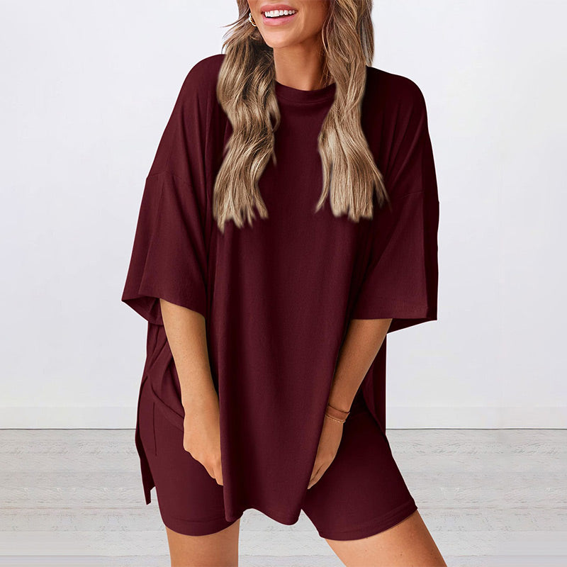 💥Bawełniany, lekki, luźny, dwuczęściowy zestaw na co dzień