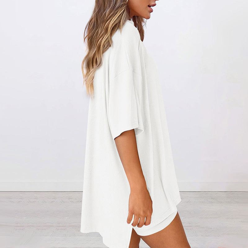 💥Bawełniany, lekki, luźny, dwuczęściowy zestaw na co dzień