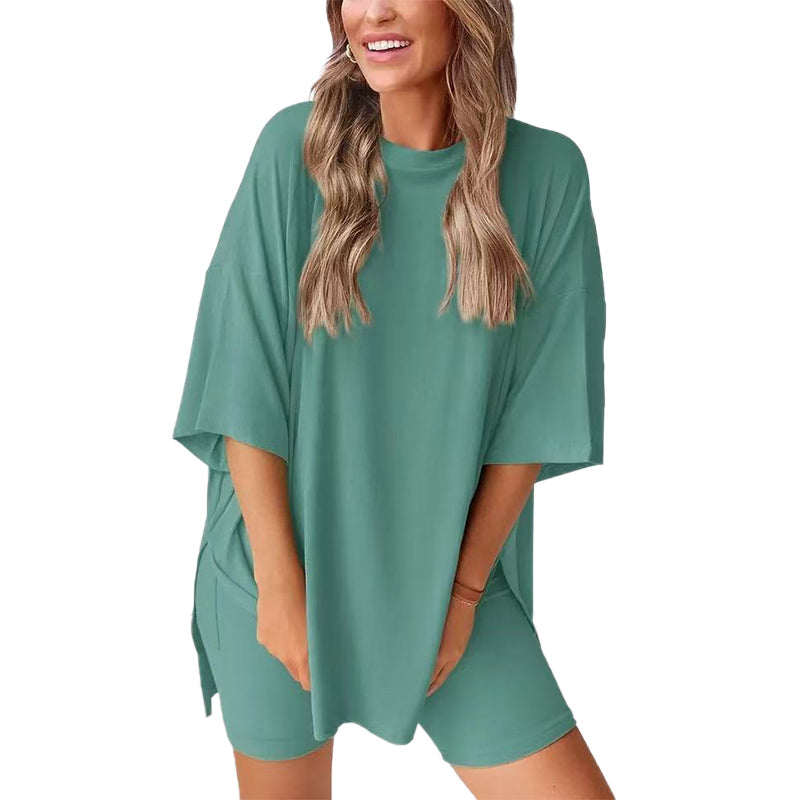 💥Bawełniany, lekki, luźny, dwuczęściowy zestaw na co dzień