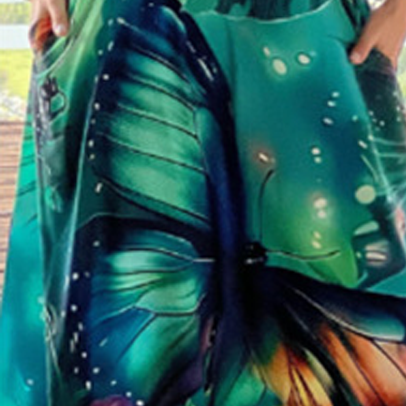 👗Sukienka bez rękawów z nadrukiem