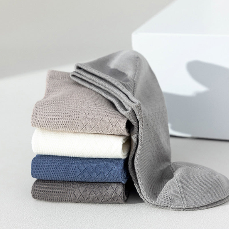 🔥🧦 Męskie skarpetki z siateczki w jednolitym kolorze – oddychające, odprowadzające wilgoć i zapewniające całodzienny komfort