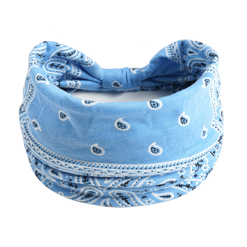 Damska elastyczna szeroka opaska sportowa z nadrukiem