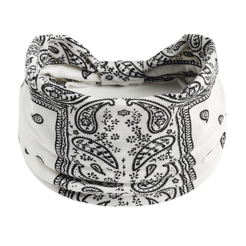 Damska elastyczna szeroka opaska sportowa z nadrukiem