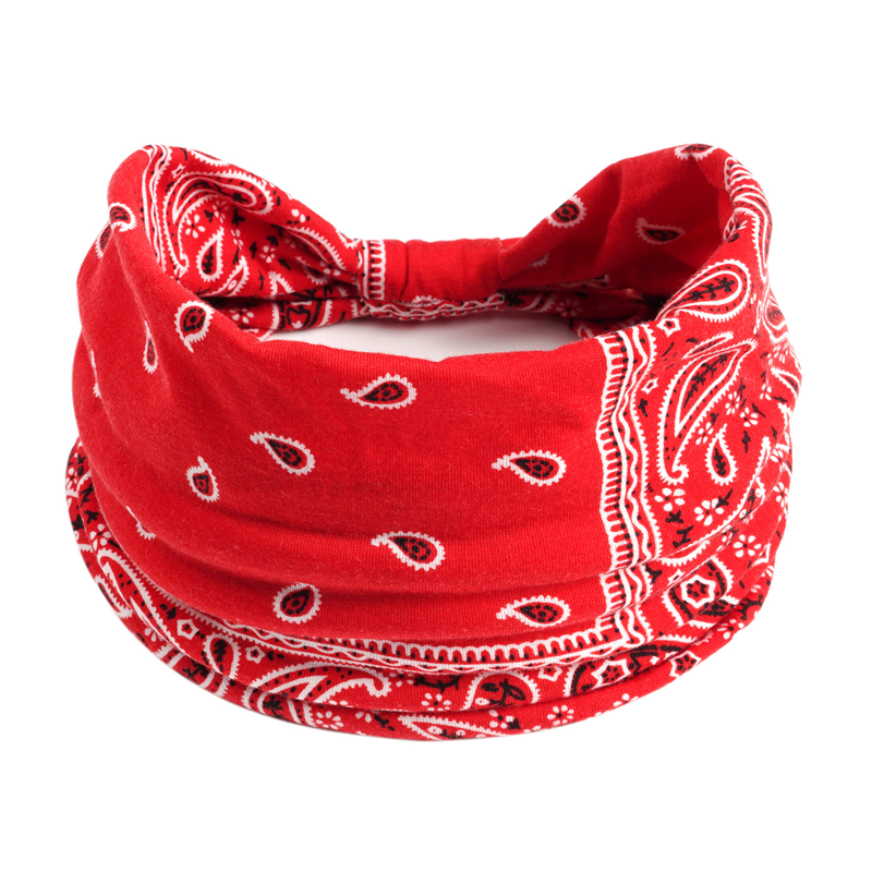 Damska elastyczna szeroka opaska sportowa z nadrukiem