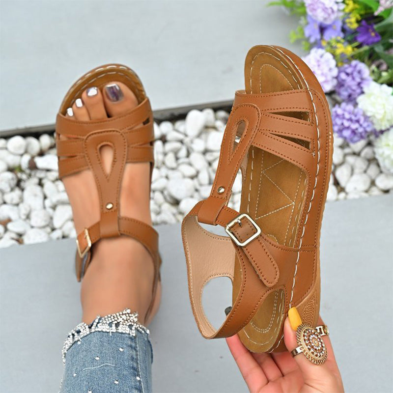 Modne, wygodne sandały damskie ze skóry PU