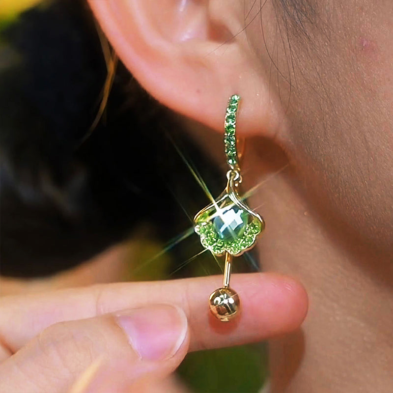 💎Kolczyki z kocim okiem Ginkgo Biloba