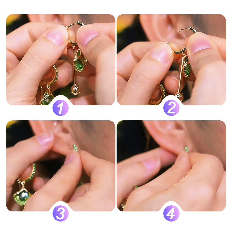 💎Kolczyki z kocim okiem Ginkgo Biloba