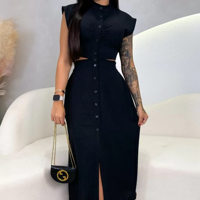 Damska sukienka z rozciętymi rękawami