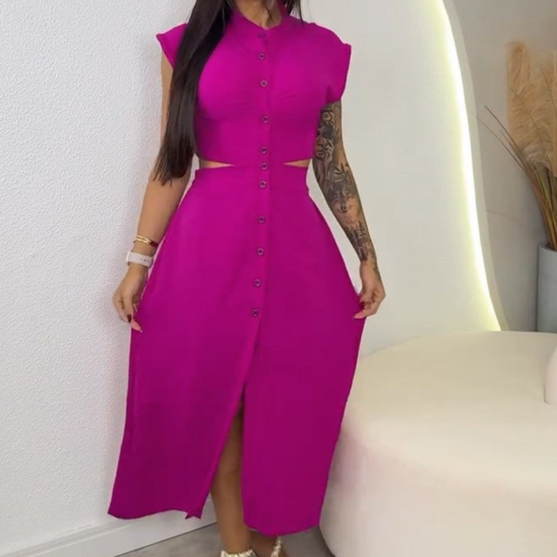 Damska sukienka z rozciętymi rękawami